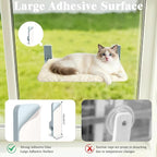 Cat Window Perch, Foldable Window Hammock for Cats with Strong Adhesive Glue, Metal Frame and Washable Soft Cover cat Bed for Window, Reversible for Winter and Summer