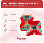 Downtown Pet Supply Step-in Dog Harness – No Pull, Adjustable Padded Mesh with Reflective Trim, Secure Buckle Strap – Comfortable & Breathable Small Dog Harness, Large, Tribal