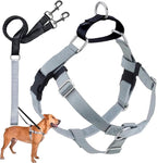 2 Hounds Design Freedom No Pull Dog Harness, Adjustable Harness and Leash Set, Easy Walking & Comfortable Control, Fits Small, Medium & Large Dogs, Solid Colors, Made in USA, 5/8" XS, Silver