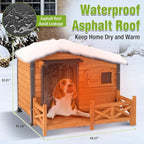 Outdoor Dog House Dog Kennel with Strong Metal Frame Dog Kenne for Small & Medium & Large Dogs,Large Platform,Brown