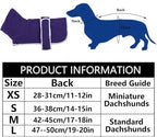 Geyecete Dachshund Sweaters for Dogs Jacket,Dachshund Coat Perfect Dog Winter Coat with Padded Fleece Lining,high Collar,Dog Snowsuit-Purple-L