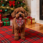 lionet paws Christmas Dog Bandana,Christmas Tree Fabric Dogs Kerchief for Medium Large Dogs,Dog Cotton Red Triangle Bibs Scarf for Girl Boy