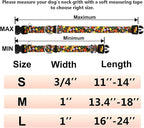 Martingale No Pull Collar with Buckle Adjustable Nylon Slip Collar for Dogs Training Walking (Orange Floral, Small)