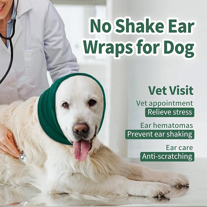 Nanaki Dog Calming Hoodie Ear Wraps for Dogs, Fireworks Ear Protection Head Muffs Doggy Warp Anxiety Relief, Doggy Hematoma Wrap, Pet Head Cover for Grooming and Force Drying Bathing Pet Protector