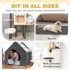 78.7x15.8in Large Size Durable Cat Scratch Furniture Protector,Self-Adhesive Couch Protectors from Cats Scratching,DIY Climbing Cat Scratcher Mat for Furniture,Cat Scratch Couch Protector,Gray