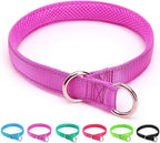 Reflective Slip Dog Collar, Loop Dog Collar for 44-75 lbs Dogs Nylon Collars with Soft Padded for Pet Training in Purple 22", Wide 1"