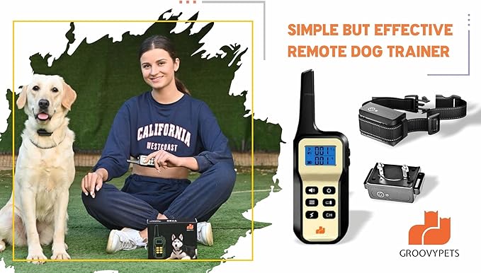 1100 Yard Remote Dog Shock Collar Automatic Stop Bark Training Device with Beeping Vibrating Shocking E-Collar to Train 3 Small Medium to Large Dogs (3-Dog kit)