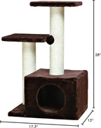 TRIXIE Valencia Scratching Post with Condo, Two Platforms, Dangling Cat Toy, Brown