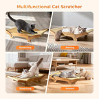 Extra-Larger 3-in-1 Sisal Cat Scratcher Bed, 26 Inch Scratch Pad for Large Cats, Natural Sisal with Sturdy Solid Wood Frame, Durable Cat Scratching Post for Cats Lounger & Sleep & Scratch