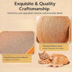 Cat Scratching Ball on Stand, Solid Wood Slanted Cat Scratching Board Design, 2-in-1 Interactive Cat Scratcher Toy with Arch Bridge and 360° Rotating Natural Sisal Ball for Indoor Cat Kittens (S)