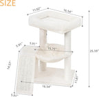 YOUPET Cat Tree with Cat Scratching Post for Indoor Cats, Cat Tower with Scratching Board and Playful Toy Balls, Cat Tree Tower with Cozy Hammock,Beige