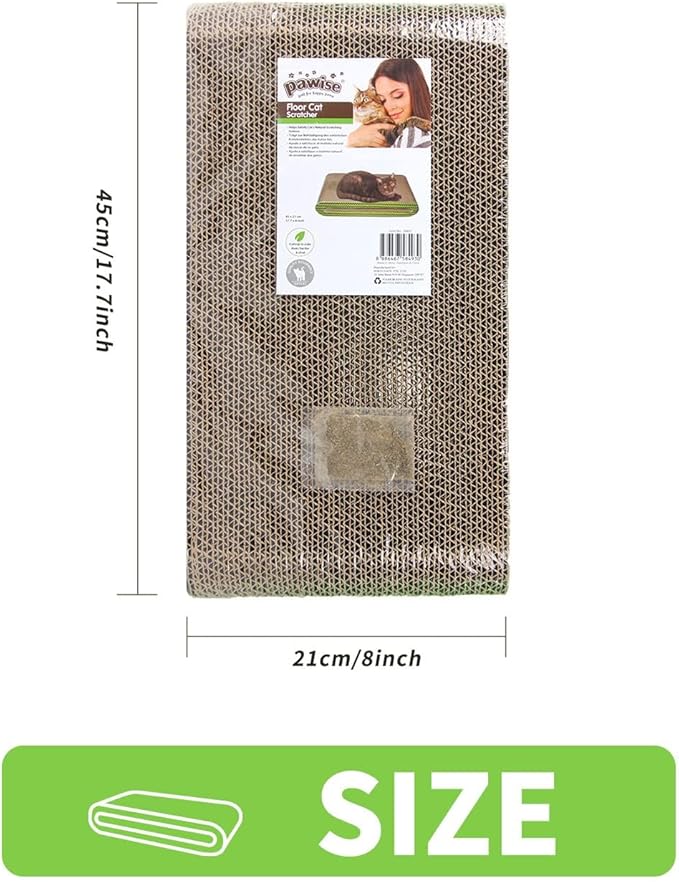 PAWISE Cat Scratcher – Reversible Cardboard Scratching Pad, Durable Cat Scratch Bowl & Bed, Interactive Scratcher for Indoor Cats & Kittens (17.7X8)