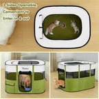 Dog Playpen, Portable Pet Playpen Cat PlayPens, 600D Oxford Dog Kennel Tent Crate, Waterproof&Breathable, Indoor Outdoor Travel Camping Use for Medium/Large Breed with Carrying Case+Folding Bowl(M)