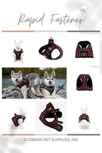 EcoBark Step in Dog Harness - Eco-Friendly Teacup Dog Harnesses for XXS, XS, and Small Dogs - Reflective and Adjustable Mini Body Halter Vest -Tiny Soft Mesh Toy Breed Harness (XXXS, Plaid)