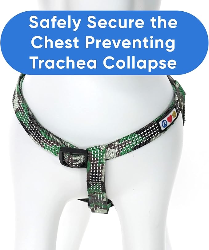 Pawtitas Reflective Step-in Dog Harness – Adjustable No-Pull Vest for Puppies to Seniors, Safe & Comfortable, S Camo Green