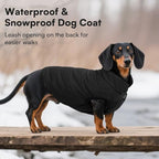 ASENKU Windproof Dog Winter Coat Waterproof Fleece Jacket Cold Weather Pet Apparel for Small Medium Large Dogs (Black, L)