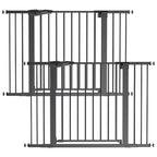 Babelio Baby Gate for Doorways and Stairs, 29-48" Auto Close Dog Gate PressGuard P7, Easy-Install Pressure Mounted Satey Door, No Drilling Safety Gate for Child and Pets, 2 Pack, Black