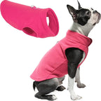 Gooby Fleece Vest Dog Sweater - Pink, X-Large - Warm Pullover Fleece Dog Jacket with O-Ring Leash for Small to Medium Dogs
