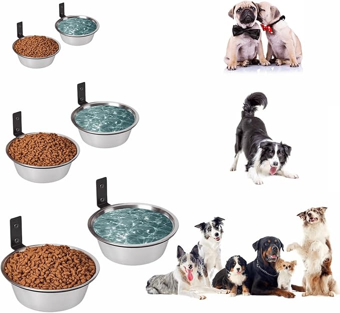 FOYO Stainless Steel Pet Bowls Set - Dog Dishes for Small/Medium Dogs, 29 OZ Food and Water Bowls, Set of 2