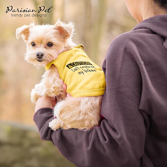 Parisian Pet Dog Shirt – 100% Cotton Shirts for Large Dogs – Yellow Sleeveless Puppy Clothes – Lightweight Pet Apparel – Breathable Soft Dog Clothes - Stretchy Funny T Shirts for Dogs