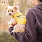 Parisian Pet Dog Shirt – 100% Cotton Shirts for Small Dogs – Yellow Sleeveless Puppy Clothes – Lightweight Pet Apparel – Breathable Soft Dog Clothes - Stretchy Funny T Shirts for Dogs
