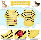 Pet Dog Striped T-Shirt Dogs Cats Cotton Vest Spring Summer Pet Apparel Tee Shirt Suitable for Small and Medium Large Pets French Bulldog Bichon