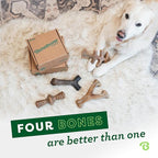 Benebone Large 4-Pack Dog Toys for Aggressive Chewers – Durable Dog Bones, Made in USA – Dog Toys for Large Dogs Under 90 lbs