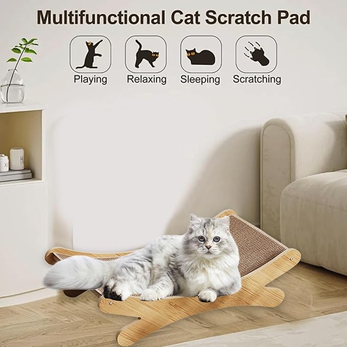 Natural Jute Cat Scratcher Cat Scratch Pad Fun and Interactive Indoor Play Cats Scratching Posts Board Cardboard Cats Scratcher for Indoor Kittens Puppies Pet Ramp Pet Supplies