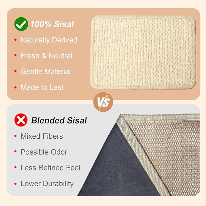 Cat Scratching Pad with Ball Track Toy Interactive Cat Scratcher Board with Rolling Balls Natural Wood Sisal Cat Scratch Pad for Indoor Cats