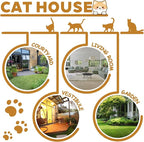 Anwick 68" Tall Cat Tree Tower with Scratching Posts, Cat House with Hammocks, Cat Condos for Indoor Cats, Removable Cushions, Multi-Level Cat Playground (Beige)