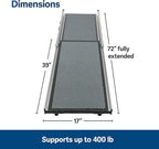 PetSafe CozyUp Bed Ramp for Dogs and Cats - Durable Frame Supports up to 120lb & Happy Ride Telescoping Dog Ramp for Cars, Trucks, & SUVs - Extends 39 to 72 Inches