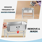 1.25 Gallon Elevated Large Dog Water Bowl, 10.23" Raised Stainless Steel Bowl for Medium Large Breed, Elevated Dog Water Bowl with Full Metal Stand, Easy to Clean and Assemble for Indoor Outdoor
