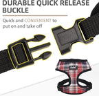 PUPTECK Soft Mesh Dog Harness and Leash Set Pet Puppy Cat Comfort Padded Vest No Pull Harnesses, Red Mixed, S