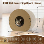 Cat Scratcher House, Cozy Cardboard Design, Safe and Secure for Kittens, Eco-Friendly,Plain Board (Circle)