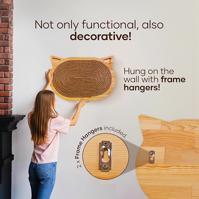 Wall Mounted Cat Scratcher Board - Scratching Post and Pad for Indoor Cats - Wall Furniture and Scratchers