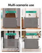 Retractable Baby Gates, Mesh Dog Gate for Doorways, 33.6" Tall, Expands to 55" Wide,Pet Safety Essential Fit for Baseboards, Wide Toddlers Gates for Hallways, Indoor & Outdoor,Grey