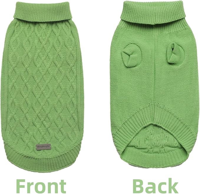 Small Dog Warm Winter Sweater Pet Clothes Knitwear for Small to Medium Breeds Dog Outfits (Green S)…