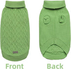 Dog Warm Winter Sweater Pet Clothes Knitwear for Medium Dog for Corgi, West Highland, Schnauzer, Border Collie, Dog Outfits(Green XL)