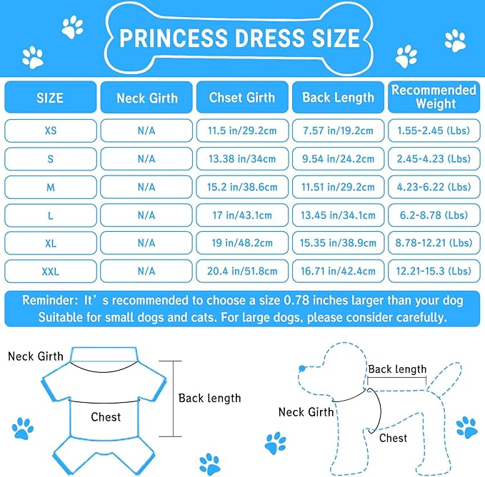 TAPBULL Dog Dresses, Fashionable Pet Dog Clothes, Cute Cat Birthday Dress Outfit (Blue/Red/Pink/Pink-Blue/Yellow-Blue 5-Pack), XX-Large