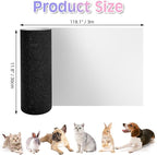 BNOSDM Self-Adhesive Dog Nail File Scratcher Emery Paper Cat Nail Scratch Board Replacement Sandpaper, Cuttable Pet Furniture Scratching Pad Protector for Door and Wall (12in*10ft, Black)