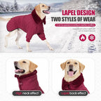 Warm Dog Coat with Double Zipper, Winter Dog Clothes for Small Medium Large Dogs, Turtleneck Dog Puffer Jacket, Two Legs Dog Cold Weather Coats, Wind & Waterproof Dog Winter Jacket