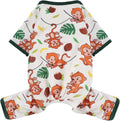 Dog Pajamas Pjs Spring Summer Dog Clothes for Small Dogs Girl Boy, Soft Stretchy Tiny Chihuahua Yorkie Puppy Clothes Doggie Onesies Cat Pet Jammies Outfit, Brown Monkey, L