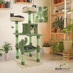 Cactus Cat Tree, Multi-Level Cat Activity Tower with Plush Perch, Scratching Posts, Ramp & Cat Cave Condo for Large Cats & Kittens, 58-Inch