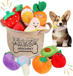 Squeaky Dog Toys, 15Pcs Small Plush Puppy Toy, Dog Toys to Keep Them Busy, Interactive Squeak Stuffed Toys for Small Medium Dogs with Basket, Reduce Boredom and Teeth Cleaning