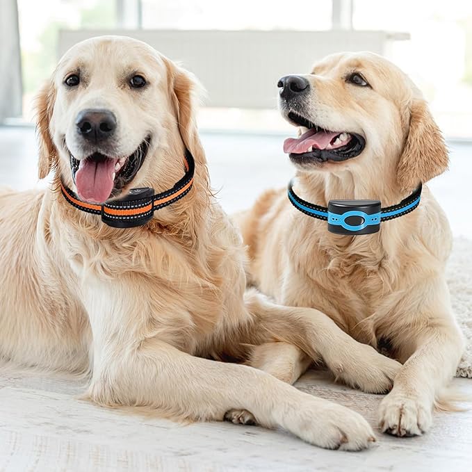 Replacement Collar for Shock Training Bark Collar,Dog Shock Collars Replacement, Nylon Replacement Collar Strap for E Collar Wireless Dog Fence Receivers（2 Piece, Blue+Orange）