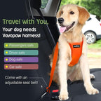 Dog Seat Belt, Safety Vest Dog Car Harness with Adjustable Buckle Dog Seat Belt for Vehicle Nylon Pet Safety Seat Belts Heavy Duty(M, Orange)