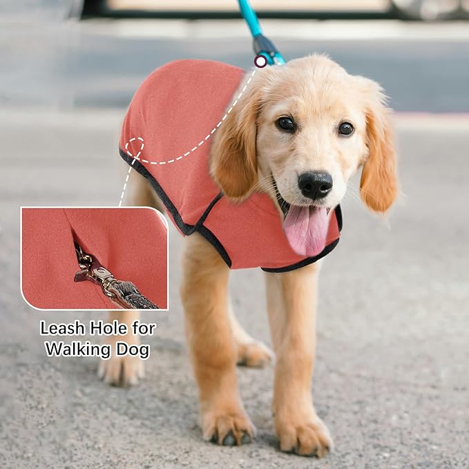 ROZKITCH Dog Winter Coat Soft Pullover Pajamas, Pet Windproof Warm Cold Weather Jacket Vest Cozy Jumpsuit Apparel Outfit Clothes for Small Medium Large Giant Walking Hiking Travel Orange 2XS