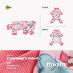 Fitwarm Elephant Fleece Dog Pajamas, Cozy Winter Clothes for Small Dogs Girl, Cute Pet Outfit, Pink, Blue, XS