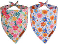 ADOGGYGO Floral Dog Bandanas, Colorful Flower Pet Scarf, Multi Size, Spring Summer Floral Bandana for Small Dogs (Small)