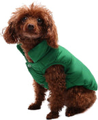 ASENKU Dog Winter Coat - Waterproof Windproof Dog Jacket, Warm Snowproof Doggie Puffer Vest for Cold Weather, Lightweight Snow Coats for Small Medium Large Dogs (XS, Green)